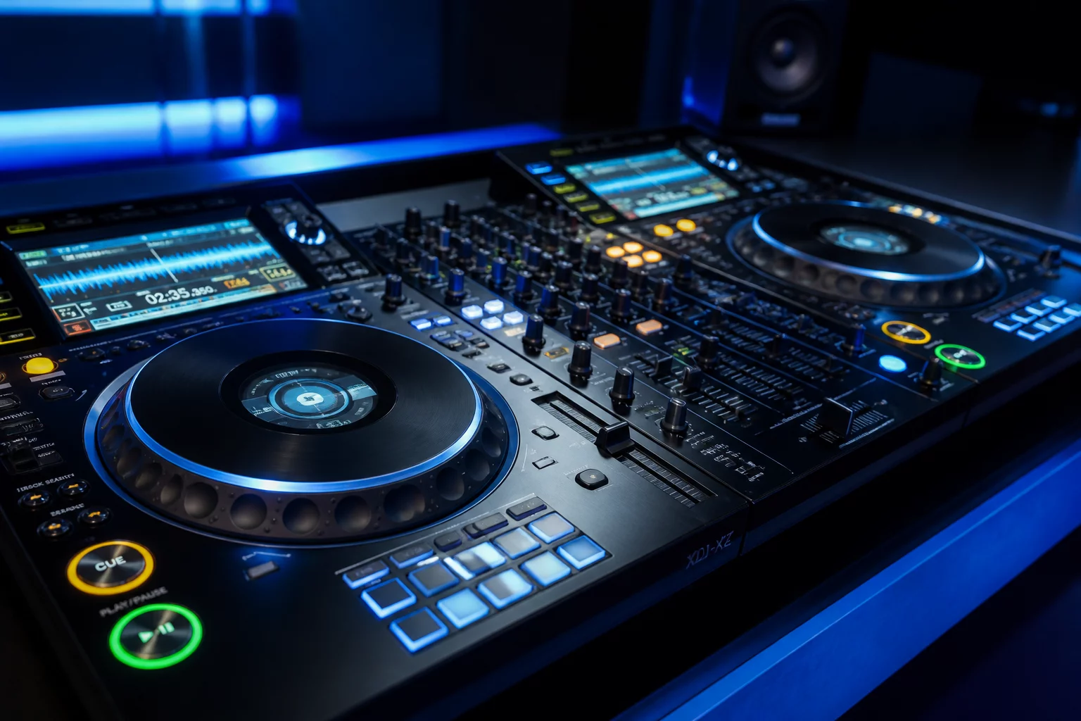DJ controller and Serato looping waveform workspace